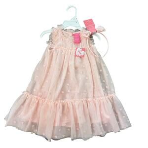 Issac Pink Tulle Heart Ruffle Party Dress New 2t
